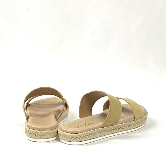Matisse Mixer  Tan Double Suede Leather Band Slide Sandal, 9 - Picture 7 of 9